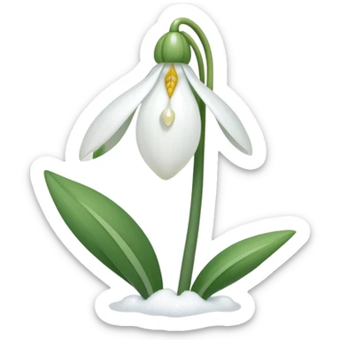 A pinterest magical snowdrop flower sticker
