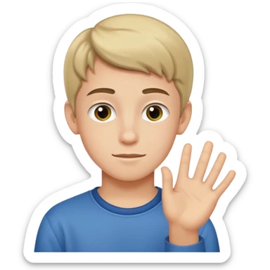 Teen boy wishing luck sticker