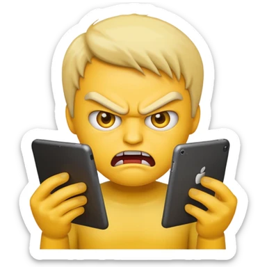 emoji holding ipad angry sticker