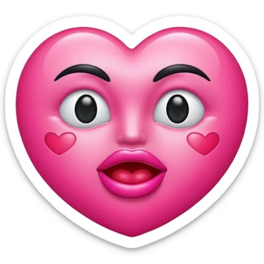 kiss color pink sticker