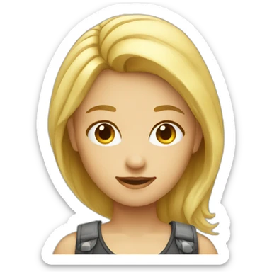 blond girl ux designer sticker