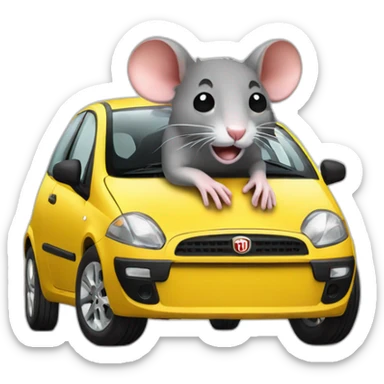Rat with fiat punto sticker