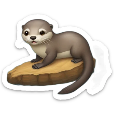 une loutre sur une tortu sticker