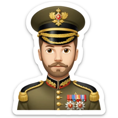 Nicholas II, Russian tsar, ornate military dress, no hat sticker