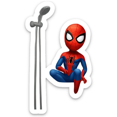 Small spider man on bathroom sticker
