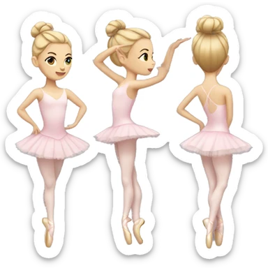 blonde ballerina on pointe with hair in a bun sticker