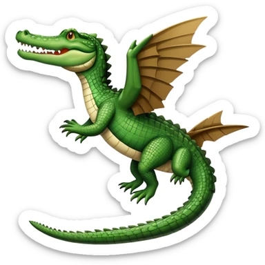 crocodile with jet wings from a plane instead or arms sticker