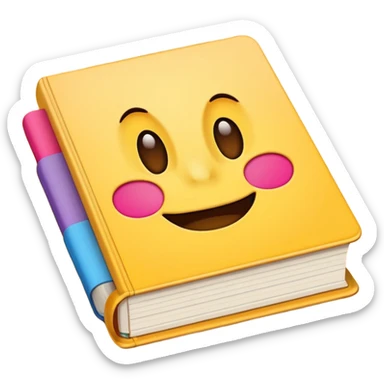 A textbook with the word 'emoji' written on the cover sticker