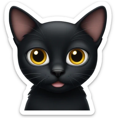 Black cat with big eyes  sticker