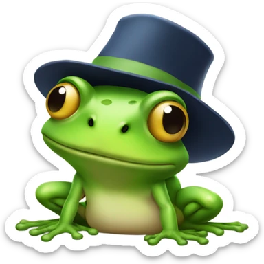 frog wearing a quant hat sticker