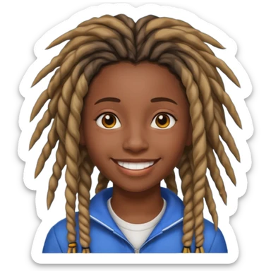 American female black dreds highschool student sticker