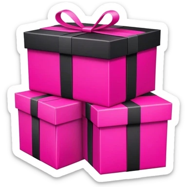 Shopping packages fuchsia pink black sticker