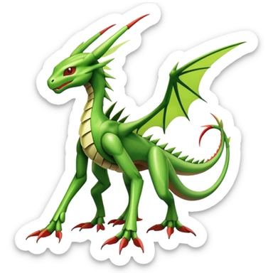  Cool Edgy Shiny Futuristic Ethereal Legendary Scyther-Flygon-Digimon-hybrid full body sticker