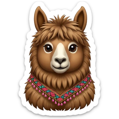 peruvian llama with andean details sticker