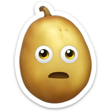 a potato look like a emoji with a text over the potato that says lurk sticker