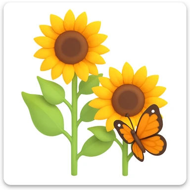 Add a butterfly to the image, keeping the same colors and style. sticker