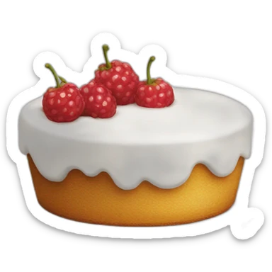 Bonhomme content qui mange un gâteau sticker