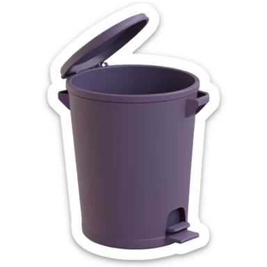 Draw a Pixar-style trash can. The view should be at an angle, as in the reference. Do not use the face, eye, and mouth. sticker