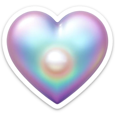 Pearl heart  sticker