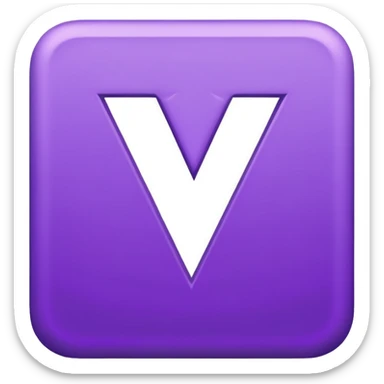 generate an emoji for the letter v inside a square sticker