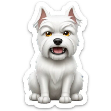 white Scotty dog angry sticker