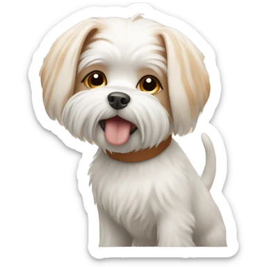 Maltese dog with a ginger adult cat  sticker
