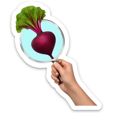 beetroot with mirror in hand sticker