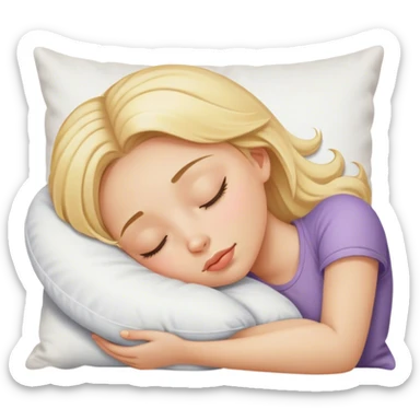 Blonde girl sleeping on a pillow sticker