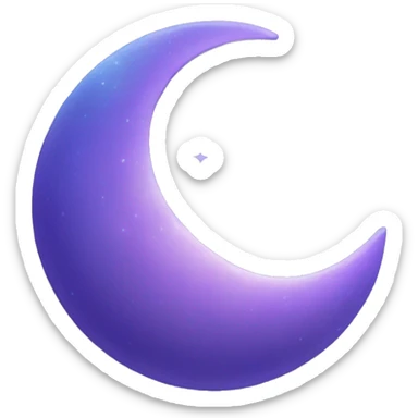 Purple and blue moon shiny cresent sticker