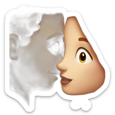 redhead girl kissing blond man sticker