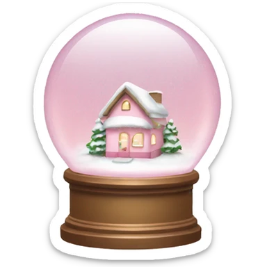 A light pink snow globe sticker