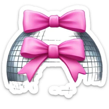 disco ball with pink bow on top  sticker