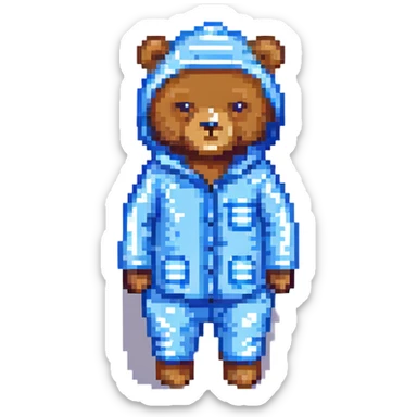 A bear in blue pajamas sticker