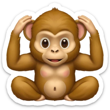 hear no evil monkey classic emoji style sticker