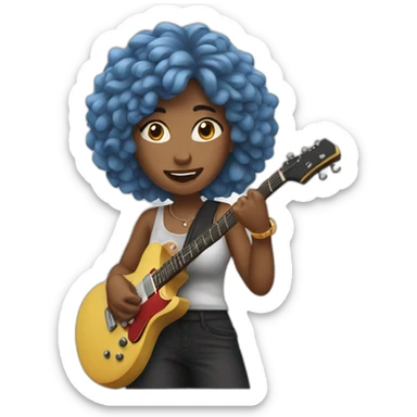 woman doing a rock sing sticker