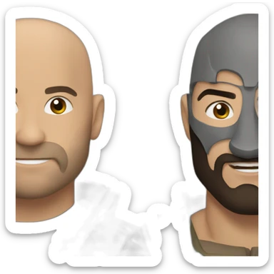 bald guy and the mountain sticker