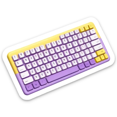 Keyboard in lilac and yellow colors sticker