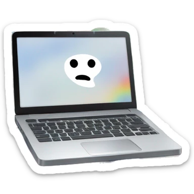 laptop with colorful strokes on the screen sticker