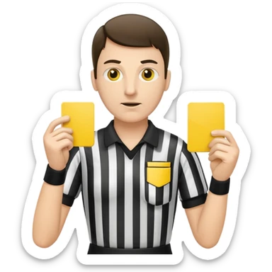 referee holding yellow card sticker