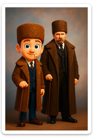 Create a 3D cartoon clone in Apple Memoji style standing next to the person in the photo. The clone should have an enlarged head, bright eyes, and a friendly, positive Gen Z facial expression. The clone's clothing, pose, and facial expression should perfectly match the original person. Use bright, vibrant colors, soft shadows, and lighting/background as close as possible to the real photo. Ensure high quality, clear details, and visual harmony between the real person and the cartoon clone. sticker