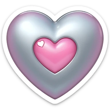 platinum heart with one mini pink heart inside of it  sticker