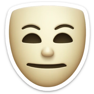 A mask of face happy then behind it is a sad face sticker