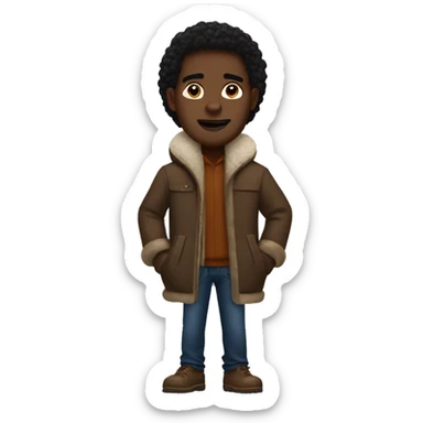 Black guy wearing a moose knuckle coat sticker