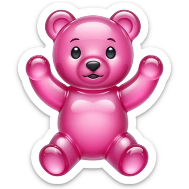 Pink Gummybear made out of crystals sticker