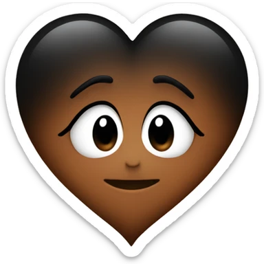 Black heart with brown ombre sticker