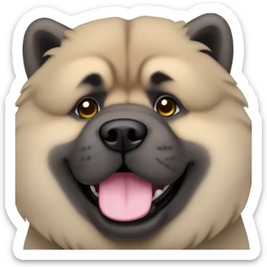 Beige grey chow-chow black muzzle sticker