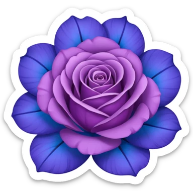 rose shape flower, no stem, now make it a blue purple color. dont use two colors, just one, the color code is: 0019ff sticker