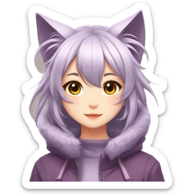 Cat girl anime art, 🎨 sticker