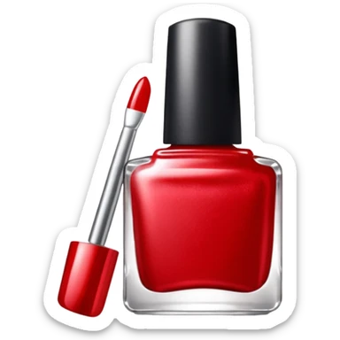 silvery nail polish red sticker