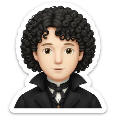 victorian man with curly wig sticker